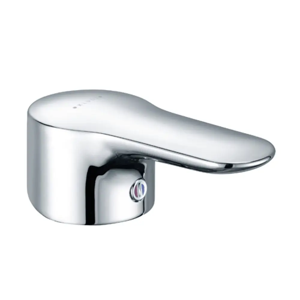 Kludi Hebel in chrom für Waschtischarmaturen, mit flacher Oberfläche und seitlichem Regler für die Temperatur- und Wassermenge.
